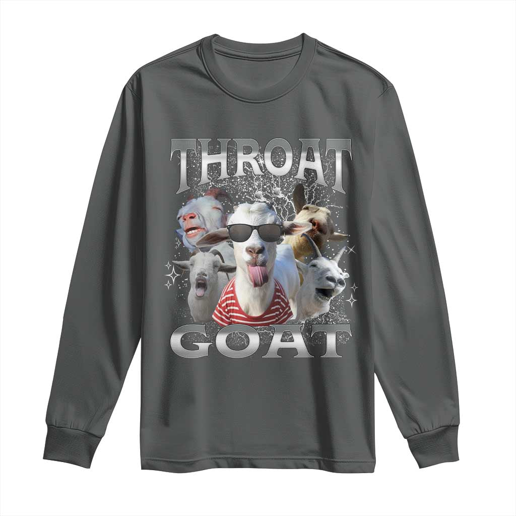 Funny Adult Humor Long Sleeve Shirt Throat Goat Meme - Wonder Print Shop