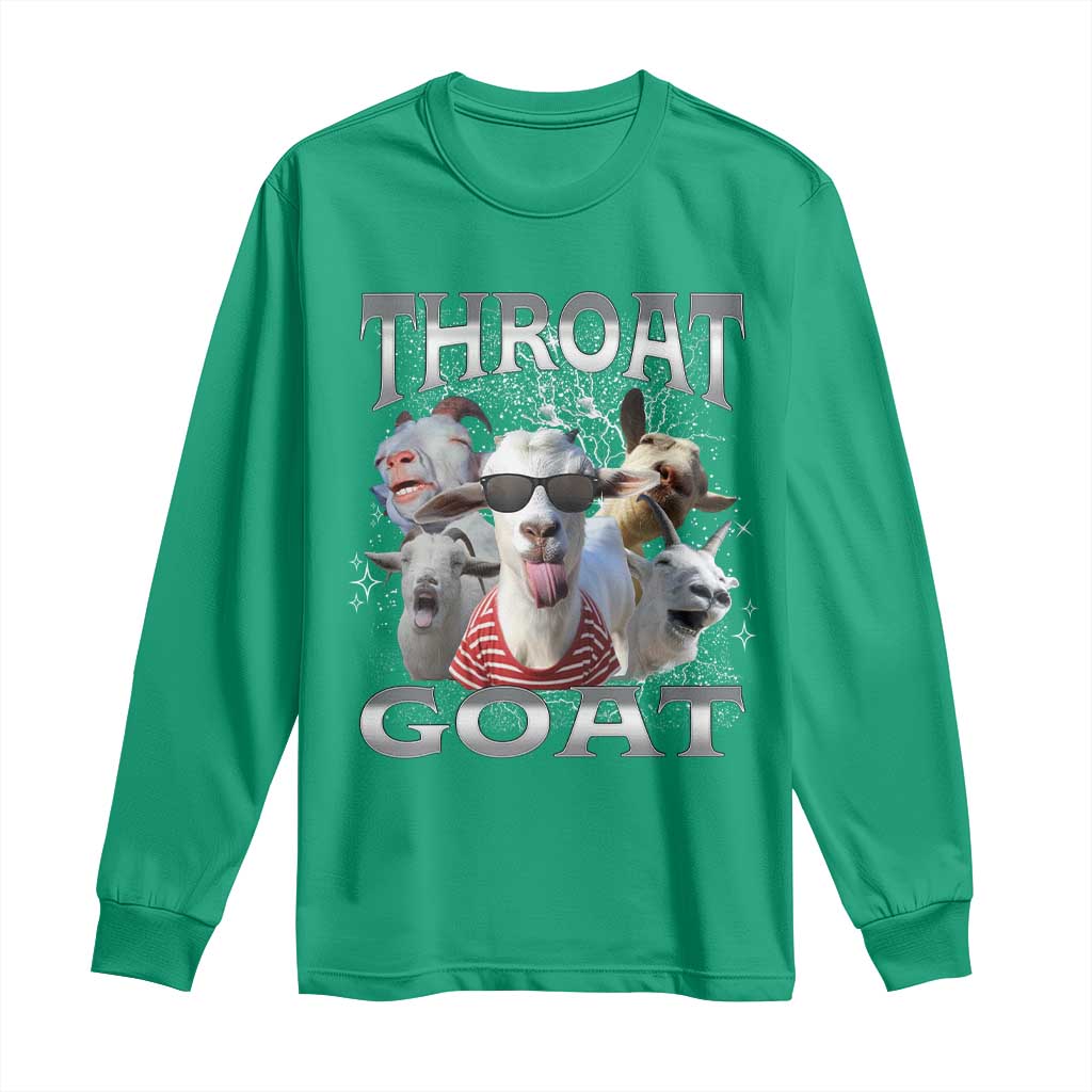 Funny Adult Humor Long Sleeve Shirt Throat Goat Meme - Wonder Print Shop