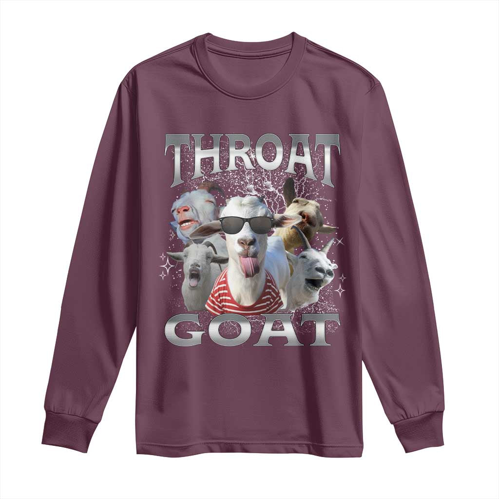 Funny Adult Humor Long Sleeve Shirt Throat Goat Meme - Wonder Print Shop