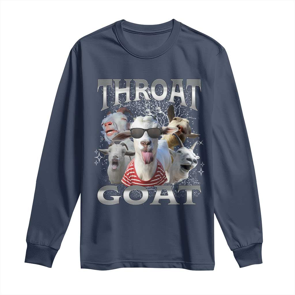 Funny Adult Humor Long Sleeve Shirt Throat Goat Meme - Wonder Print Shop