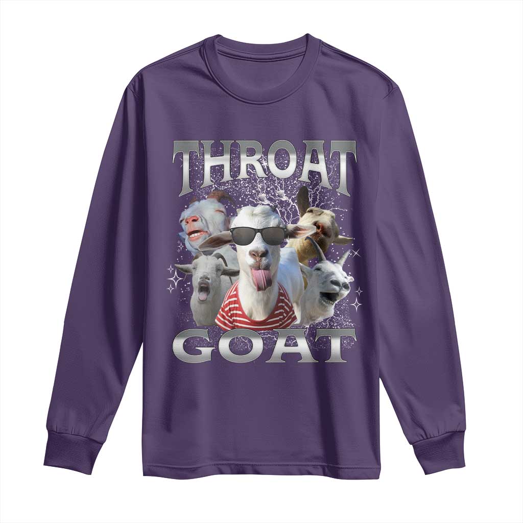 Funny Adult Humor Long Sleeve Shirt Throat Goat Meme - Wonder Print Shop