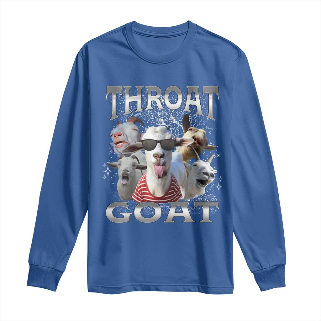 Funny Adult Humor Long Sleeve Shirt Throat Goat Meme - Wonder Print Shop