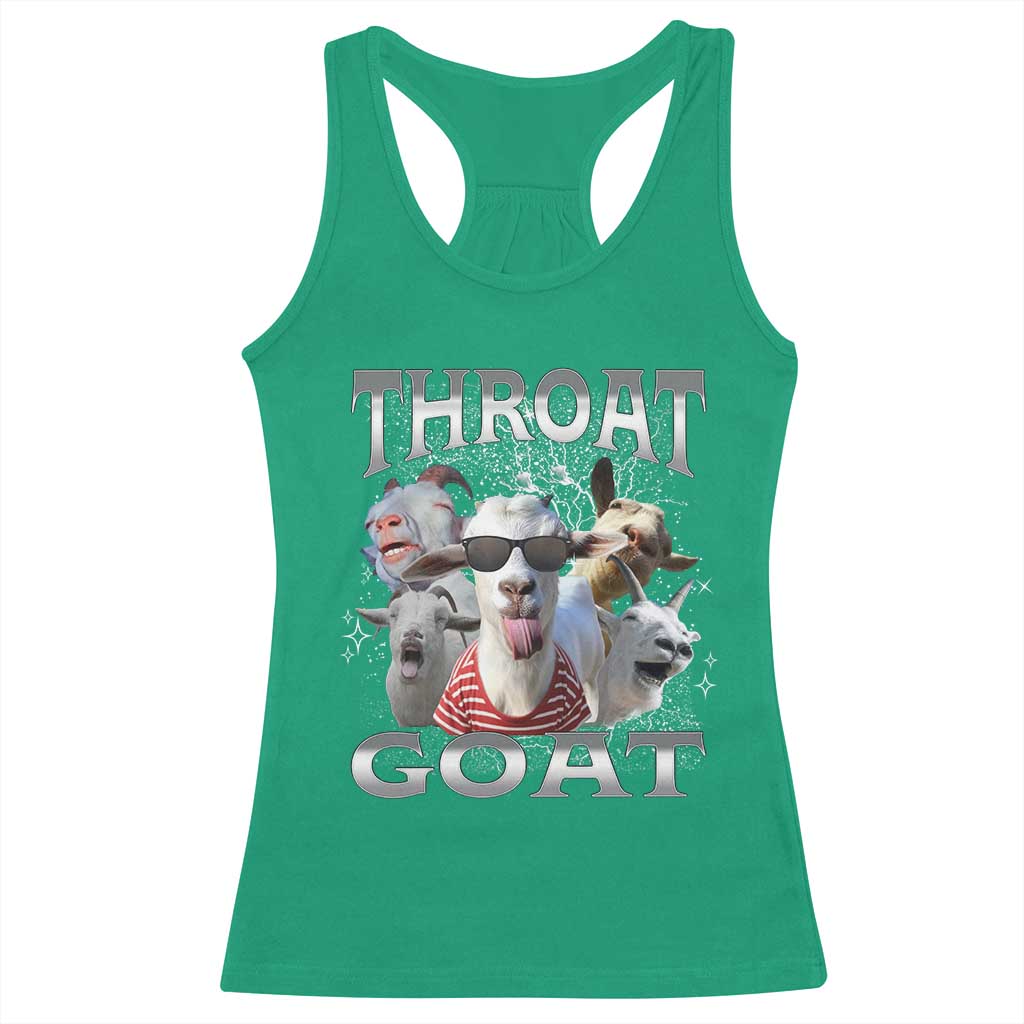 Funny Adult Humor Racerback Tank Top Throat Goat Meme - Wonder Print Shop