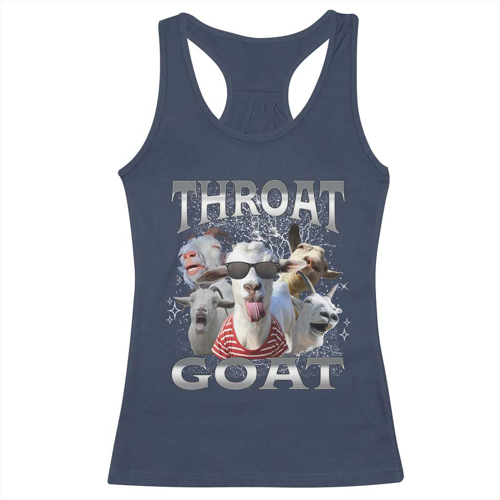 Funny Adult Humor Racerback Tank Top Throat Goat Meme - Wonder Print Shop