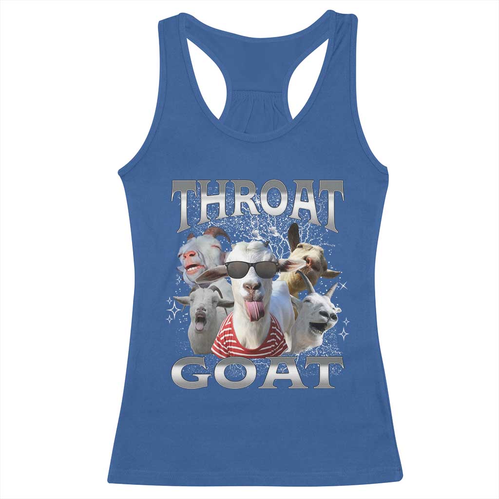 Funny Adult Humor Racerback Tank Top Throat Goat Meme - Wonder Print Shop
