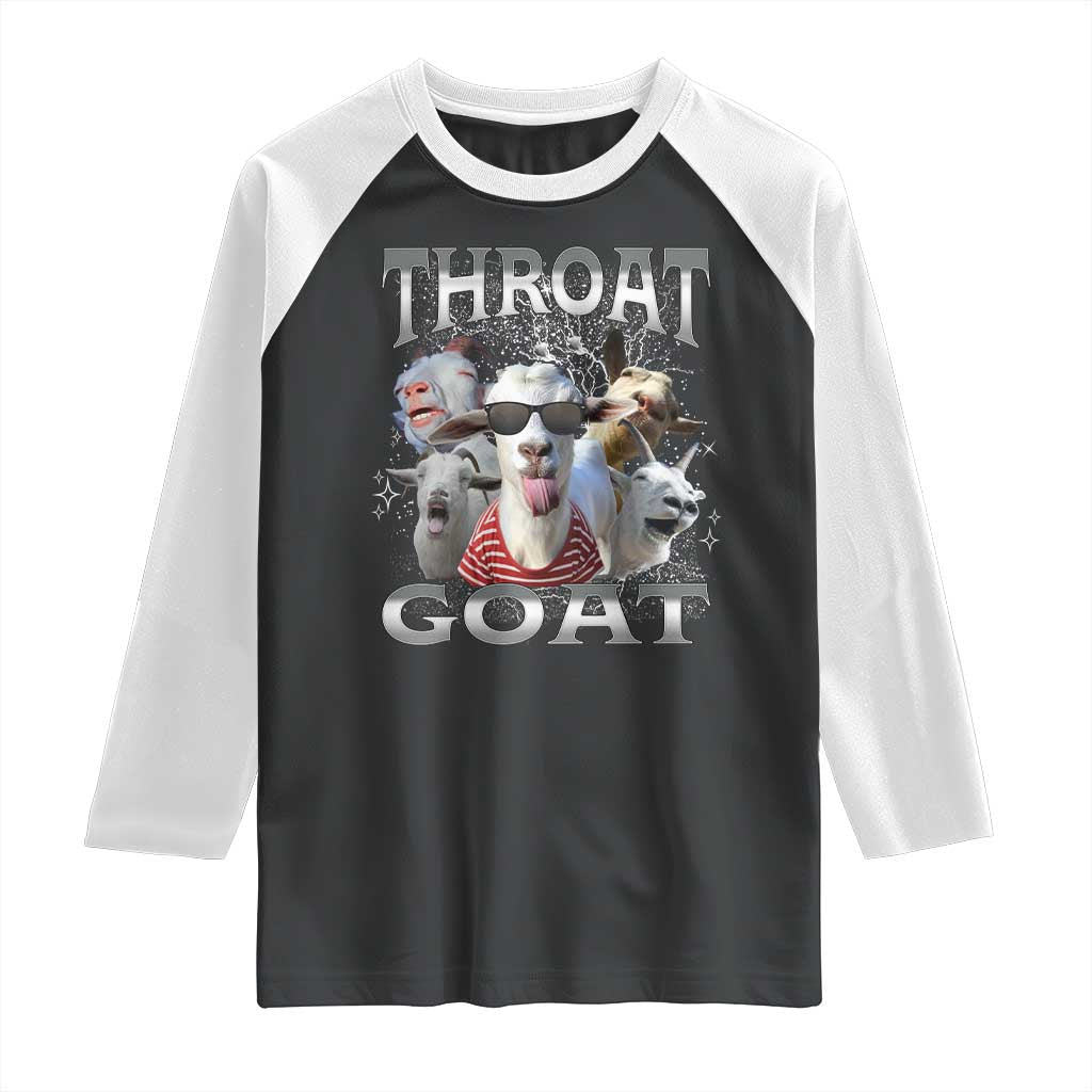 Funny Adult Humor Raglan Shirt Throat Goat Meme - Wonder Print Shop