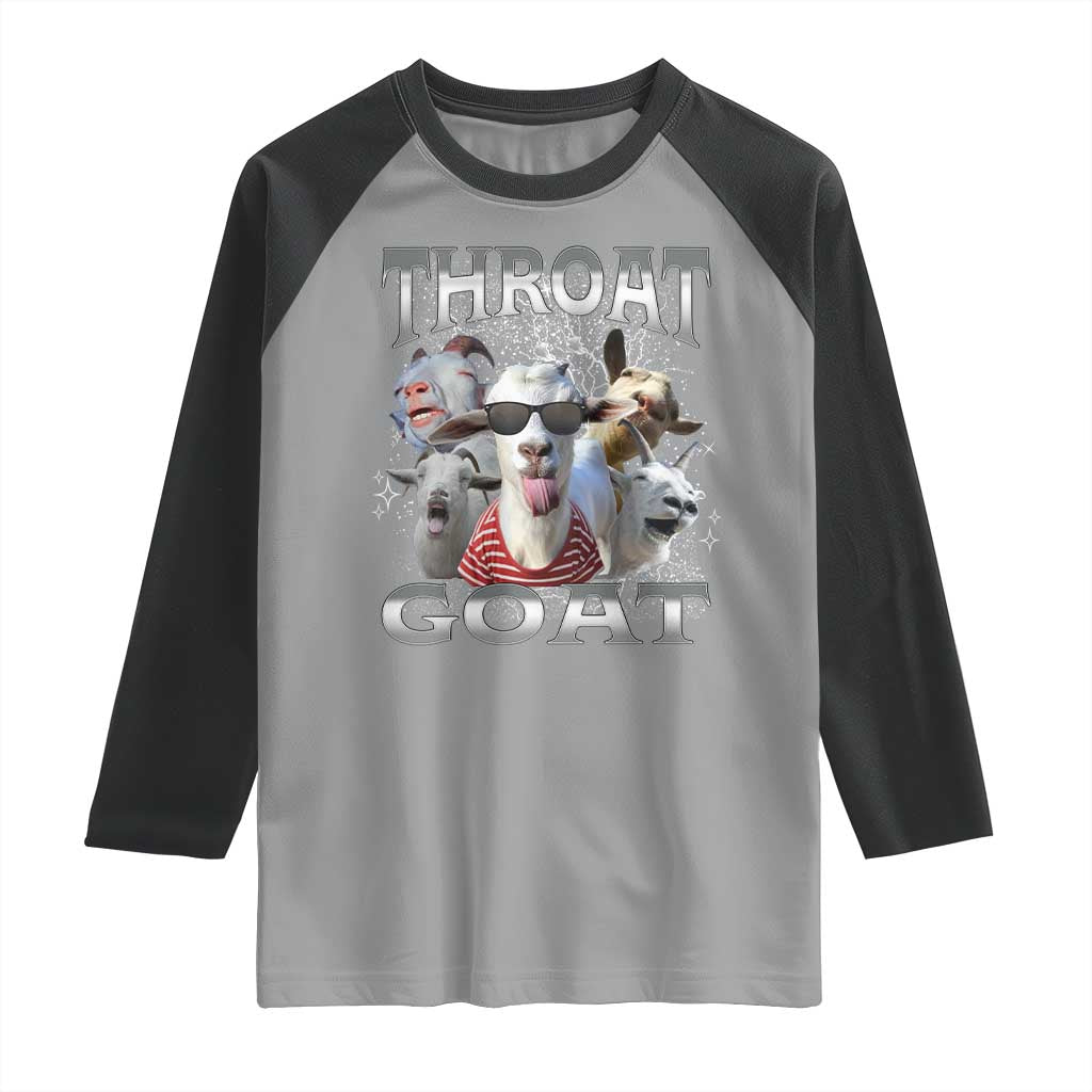 Funny Adult Humor Raglan Shirt Throat Goat Meme - Wonder Print Shop