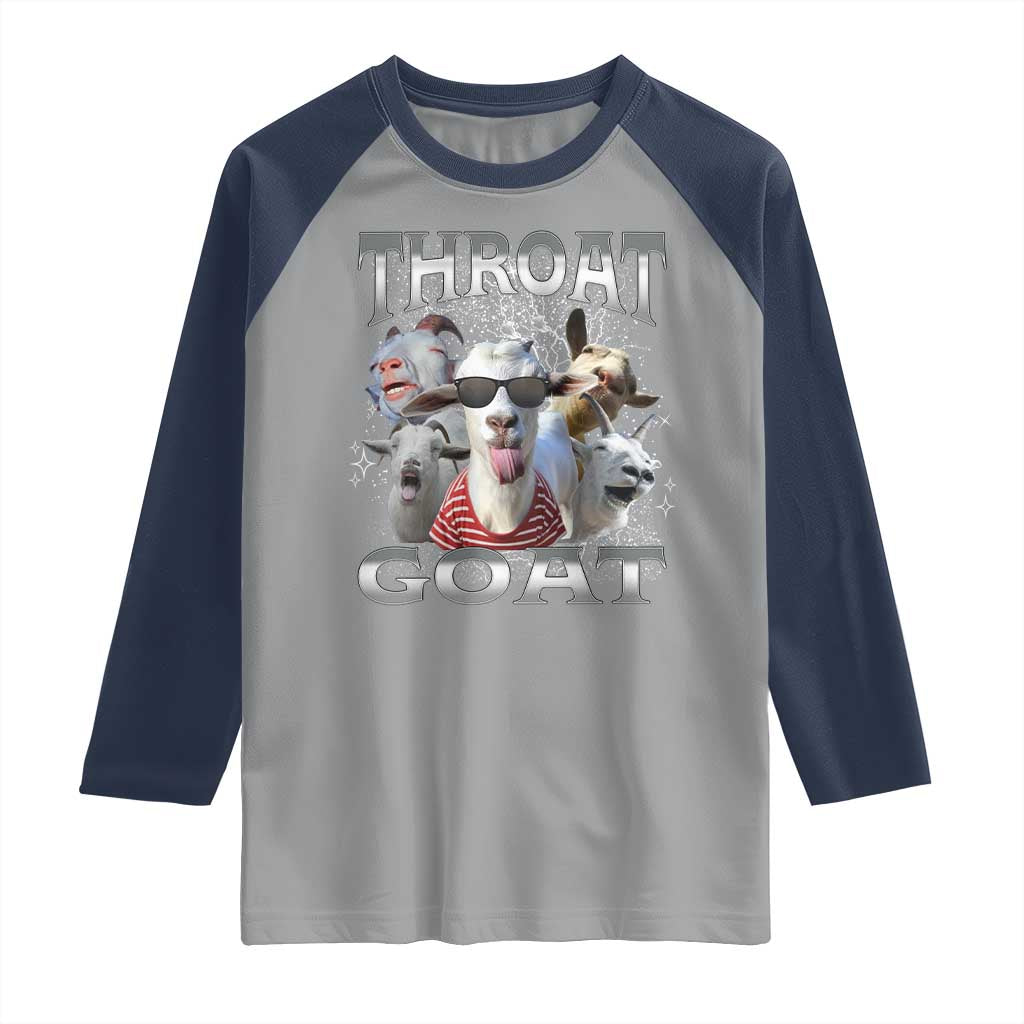 Funny Adult Humor Raglan Shirt Throat Goat Meme - Wonder Print Shop