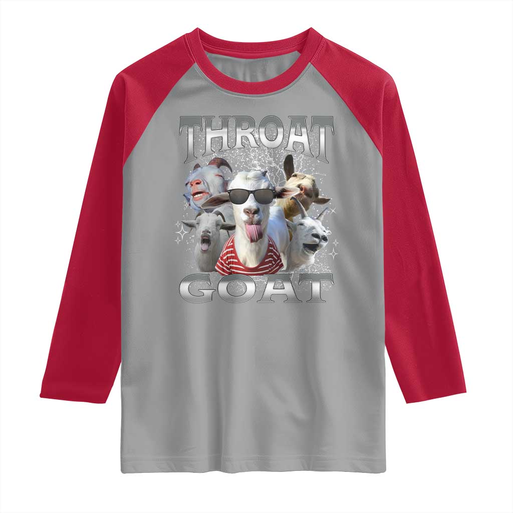 Funny Adult Humor Raglan Shirt Throat Goat Meme - Wonder Print Shop