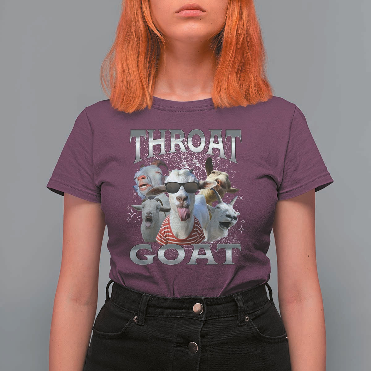 Funny Adult Humor T Shirt For Women Throat Goat Meme - Wonder Print Shop