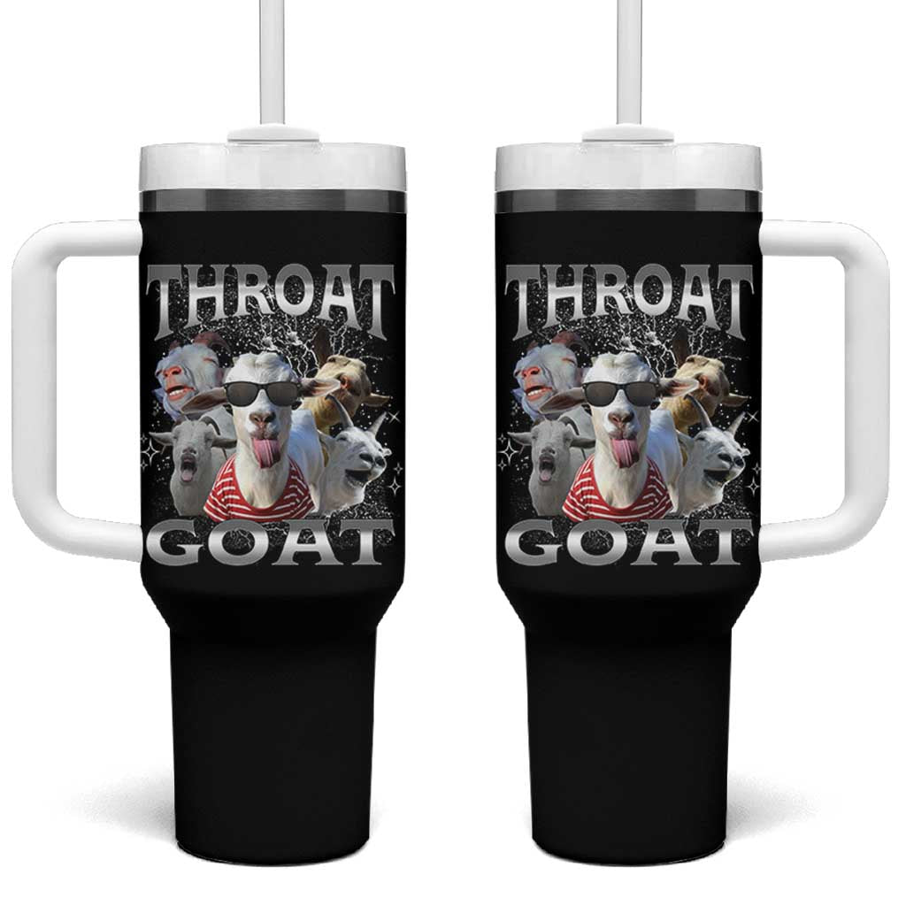 Funny Adult Humor Tumbler With Handle Throat Goat Meme