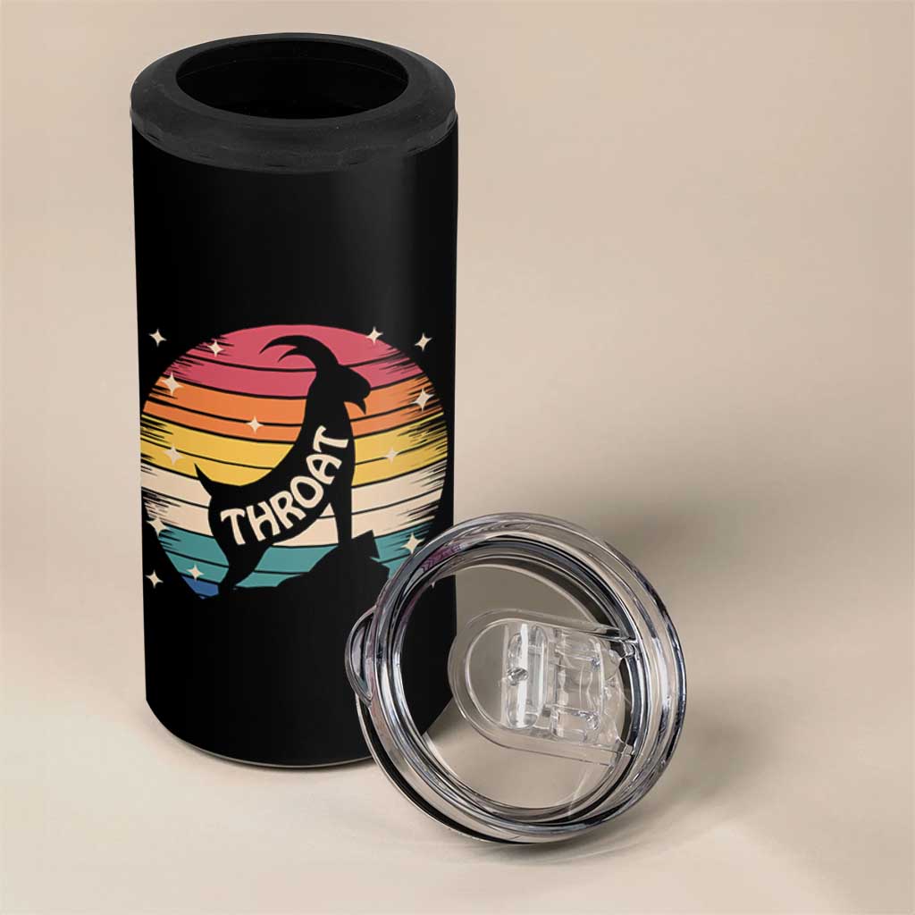Raunchy Humor 4 in 1 Can Cooler Tumbler Throat Goat Meme Gift