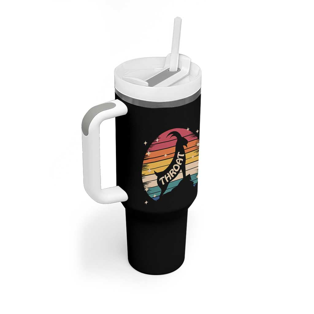 Raunchy Humor Tumbler With Handle Throat Goat Meme Gift