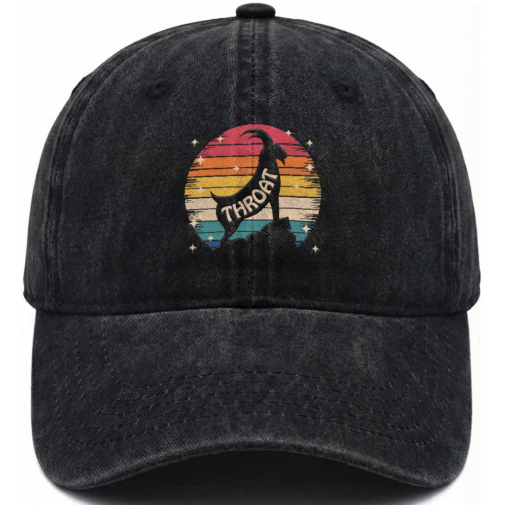 Raunchy Humor Washed Cotton Baseball Cap Throat Goat Meme Gift
