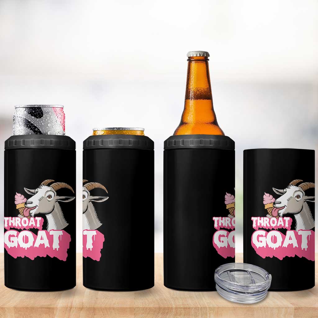 Throat Goat 4 in 1 Can Cooler Tumbler Sarcastic Adult Humor
