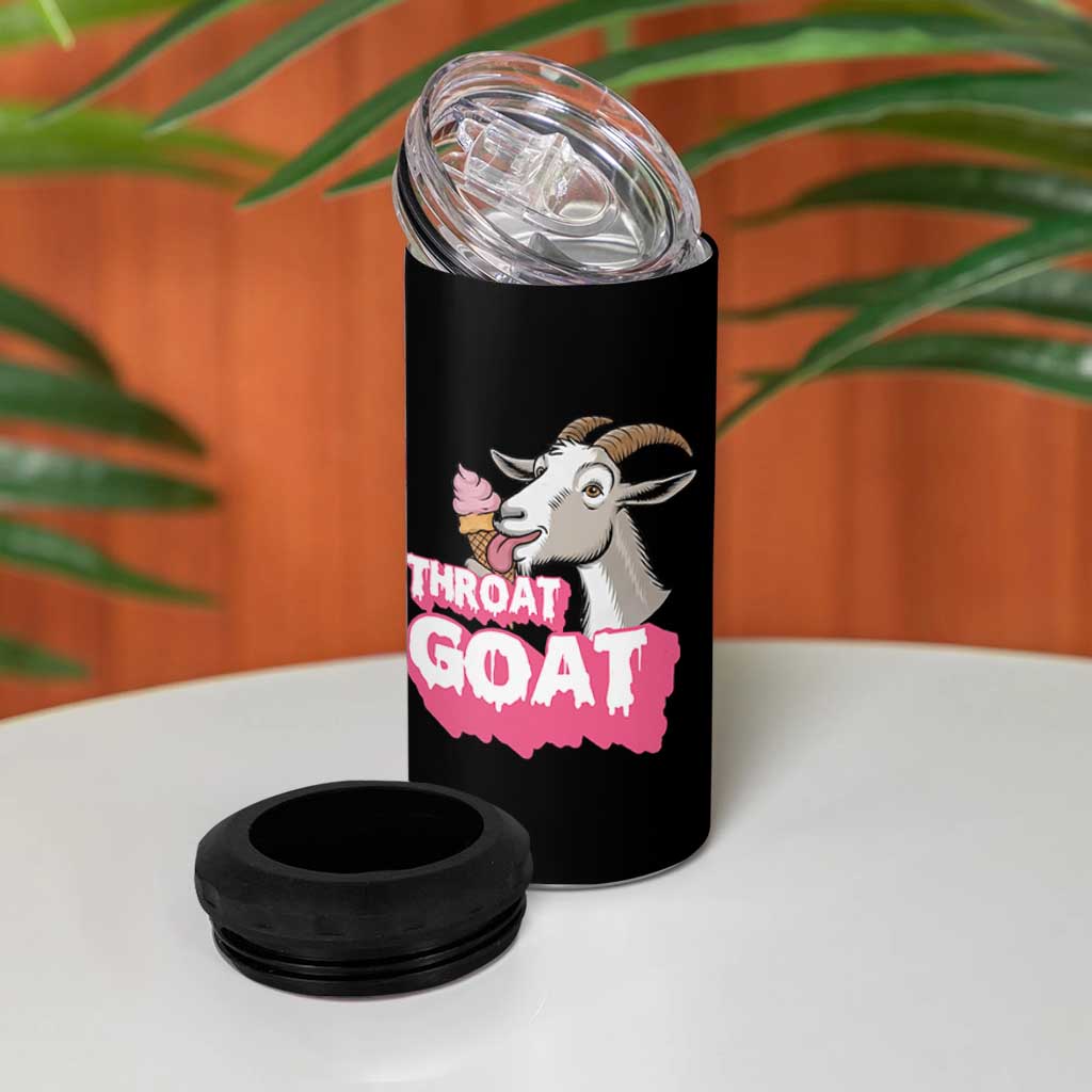 Throat Goat 4 in 1 Can Cooler Tumbler Sarcastic Adult Humor