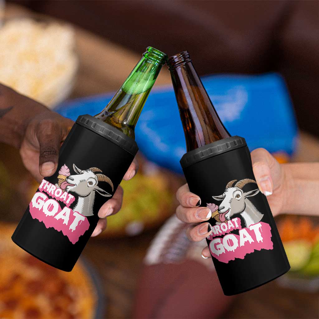 Throat Goat 4 in 1 Can Cooler Tumbler Sarcastic Adult Humor