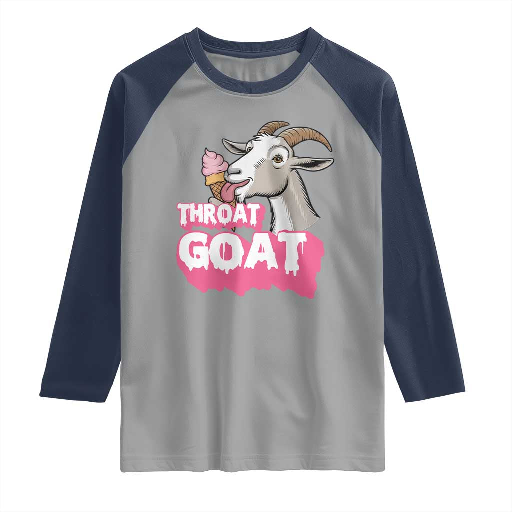 Throat Goat Raglan Shirt Sarcastic Adult Humor - Wonder Print Shop
