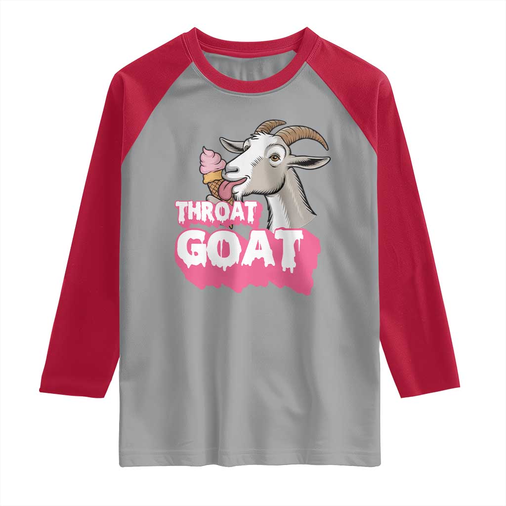 Throat Goat Raglan Shirt Sarcastic Adult Humor - Wonder Print Shop