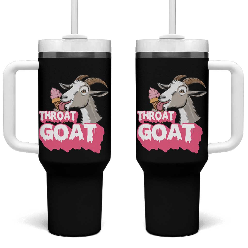 Throat Goat Tumbler With Handle Sarcastic Adult Humor