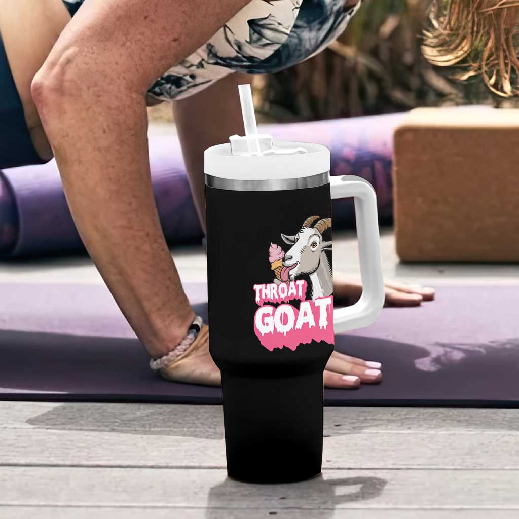 Throat Goat Tumbler With Handle Sarcastic Adult Humor