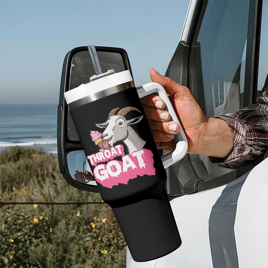Throat Goat Tumbler With Handle Sarcastic Adult Humor