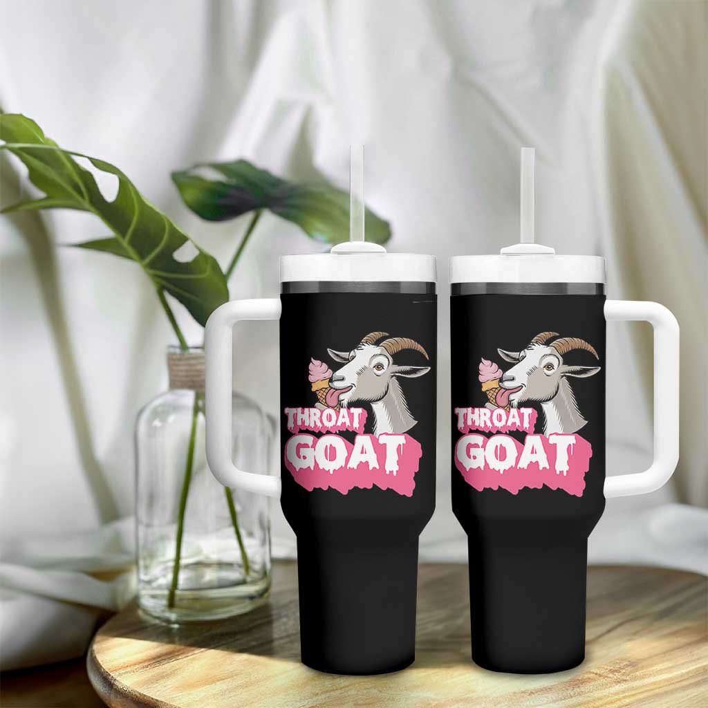 Throat Goat Tumbler With Handle Sarcastic Adult Humor