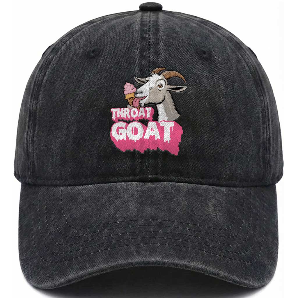 Throat Goat Washed Cotton Baseball Cap Sarcastic Adult Humor