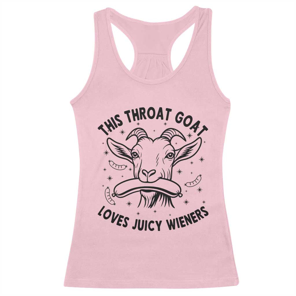 This Throat Goat Loves Juicy Wieners Racerback Tank Top Funny Adult Humor - Wonder Print Shop