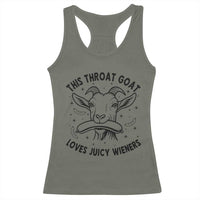 This Throat Goat Loves Juicy Wieners Racerback Tank Top Funny Adult Humor - Wonder Print Shop