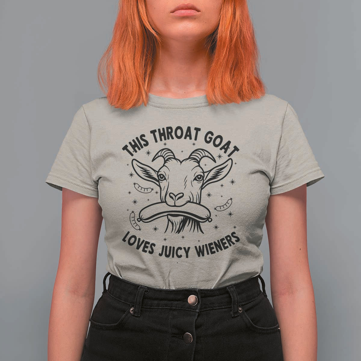This Throat Goat Loves Juicy Wieners T Shirt For Women Funny Adult Humor - Wonder Print Shop