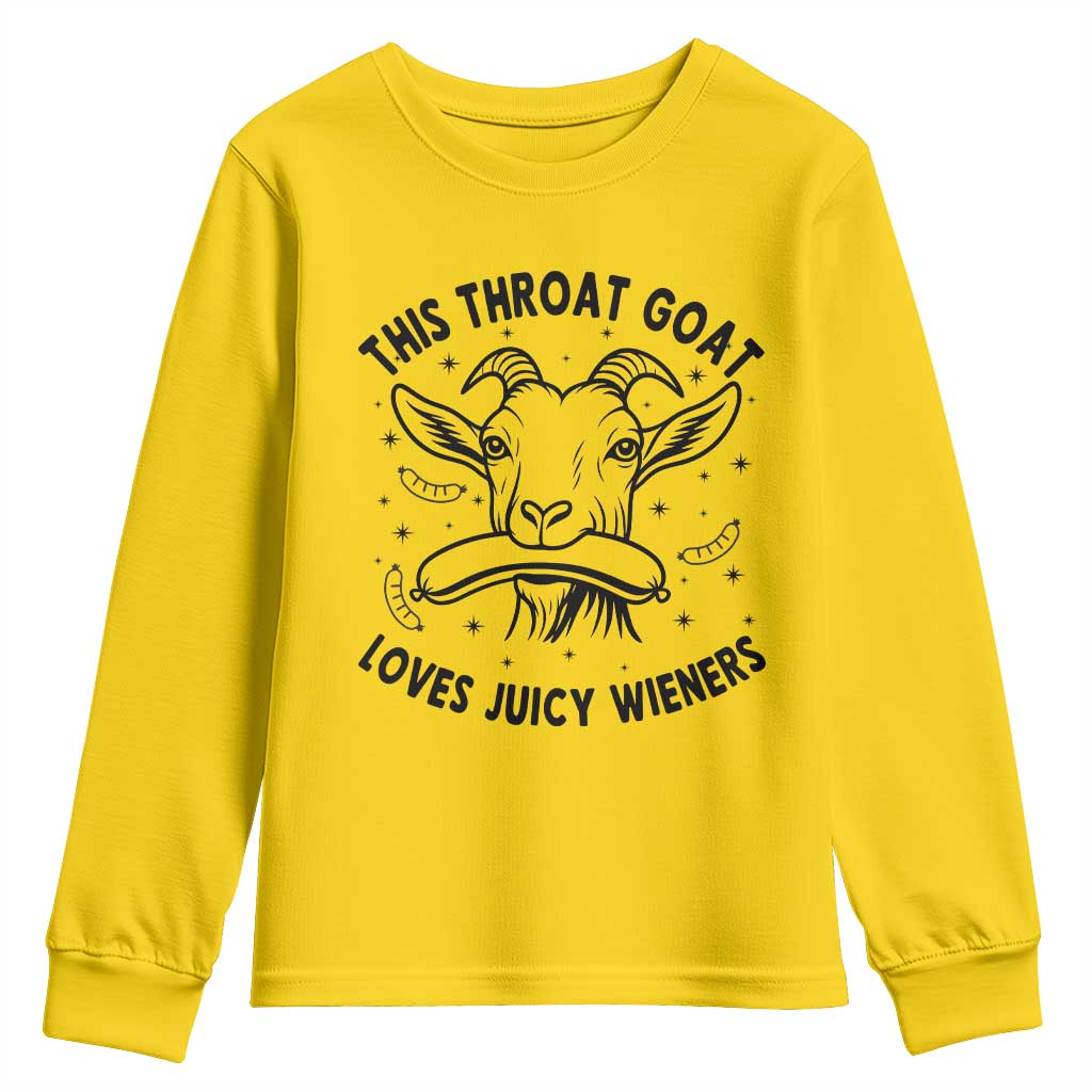 This Throat Goat Loves Juicy Wieners Youth Sweatshirt Funny Adult Humor - Wonder Print Shop