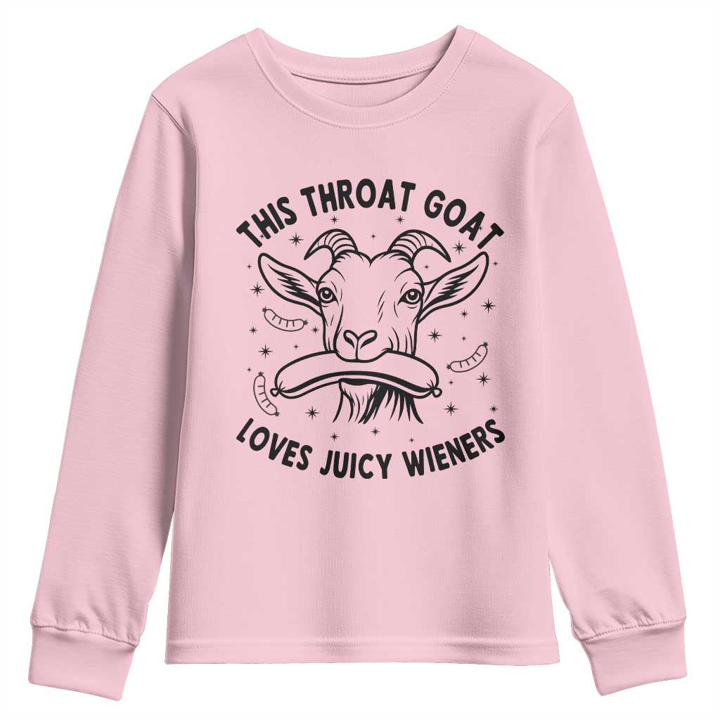This Throat Goat Loves Juicy Wieners Youth Sweatshirt Funny Adult Humor - Wonder Print Shop