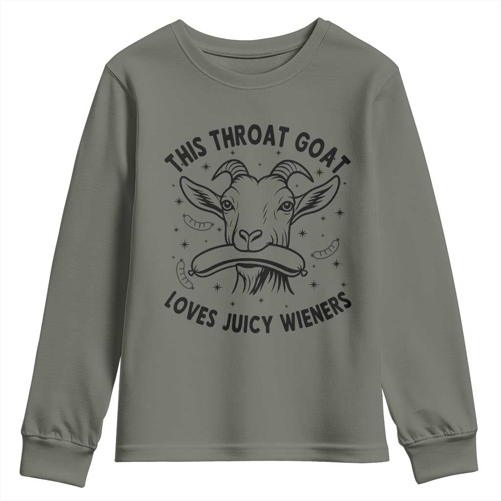 This Throat Goat Loves Juicy Wieners Youth Sweatshirt Funny Adult Humor - Wonder Print Shop