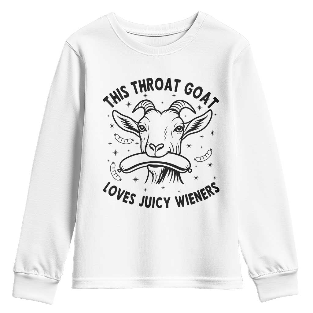 This Throat Goat Loves Juicy Wieners Youth Sweatshirt Funny Adult Humor - Wonder Print Shop