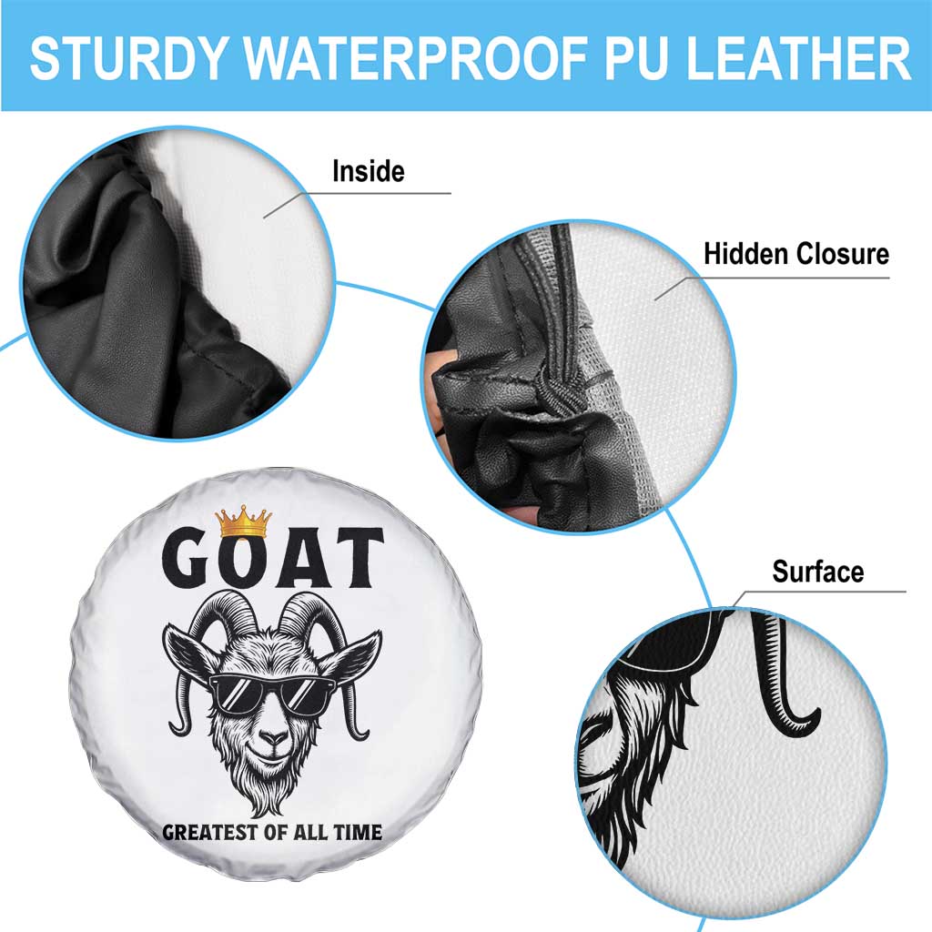 Goat Lover Gift Spare Tire Cover Funny Motivational Quote Be The G O A T - Wonder Print Shop