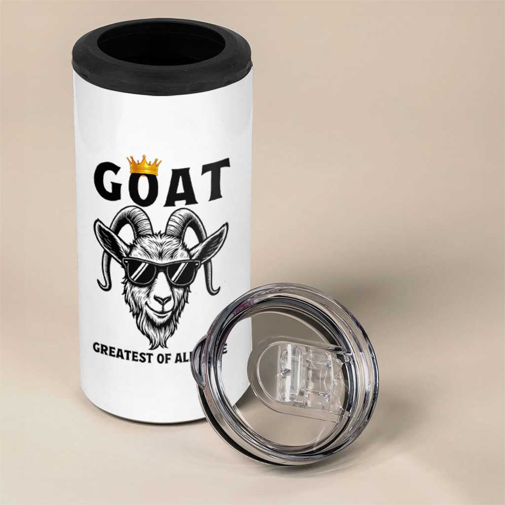 Goat Lover Gift 4 in 1 Can Cooler Tumbler Funny Motivational Quote Be The G O A T