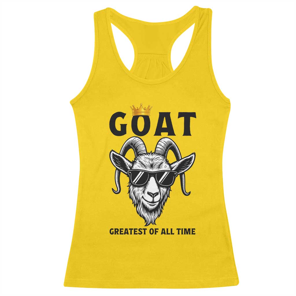 Goat Lover Gift Racerback Tank Top Funny Motivational Quote Be The G O A T - Wonder Print Shop