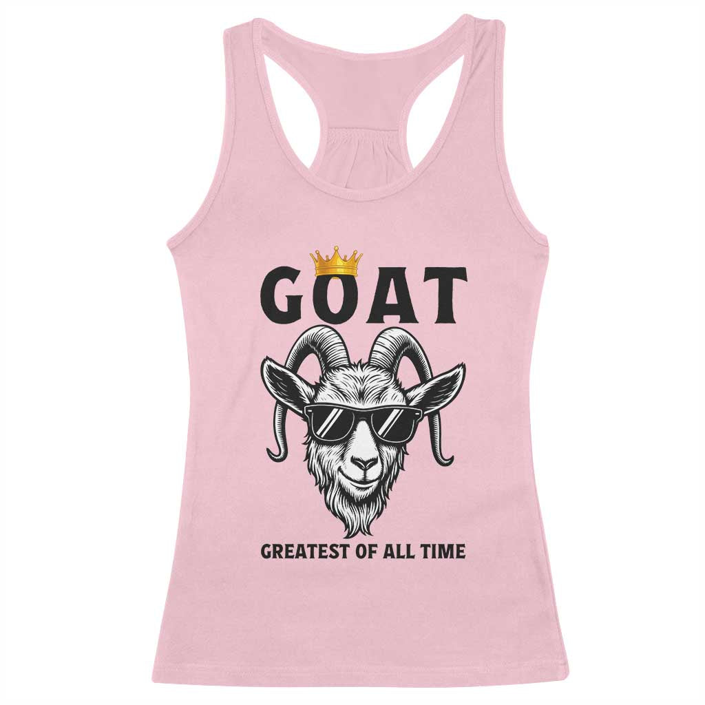 Goat Lover Gift Racerback Tank Top Funny Motivational Quote Be The G O A T - Wonder Print Shop