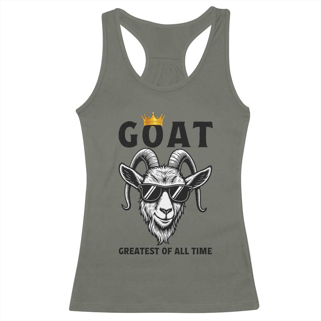 Goat Lover Gift Racerback Tank Top Funny Motivational Quote Be The G O A T - Wonder Print Shop