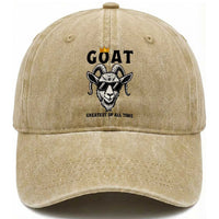 Goat Lover Gift Washed Cotton Baseball Cap Funny Motivational Quote Be The G O A T