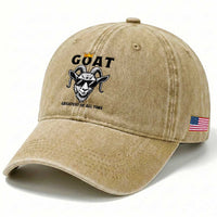 Goat Lover Gift Washed Cotton Baseball Cap Funny Motivational Quote Be The G O A T