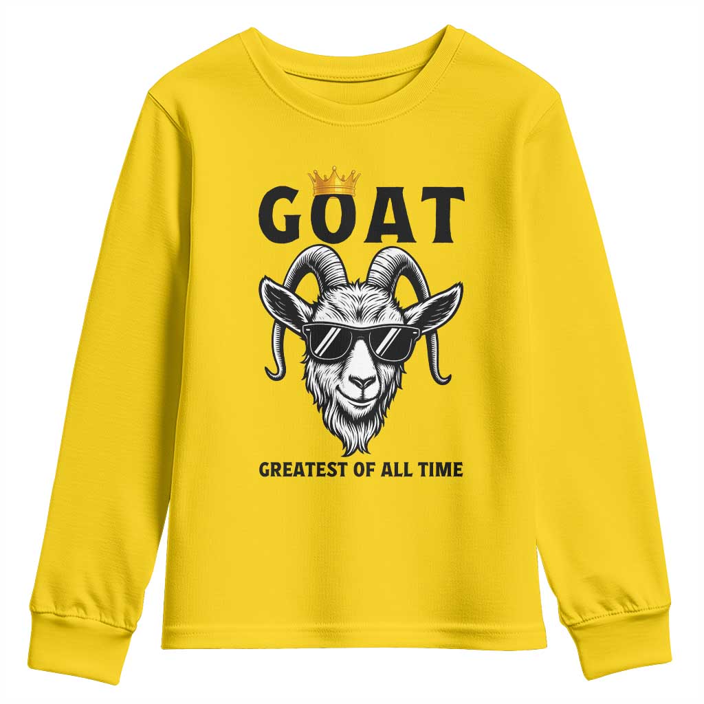Goat Lover Gift Youth Sweatshirt Funny Motivational Quote Be The G O A T - Wonder Print Shop