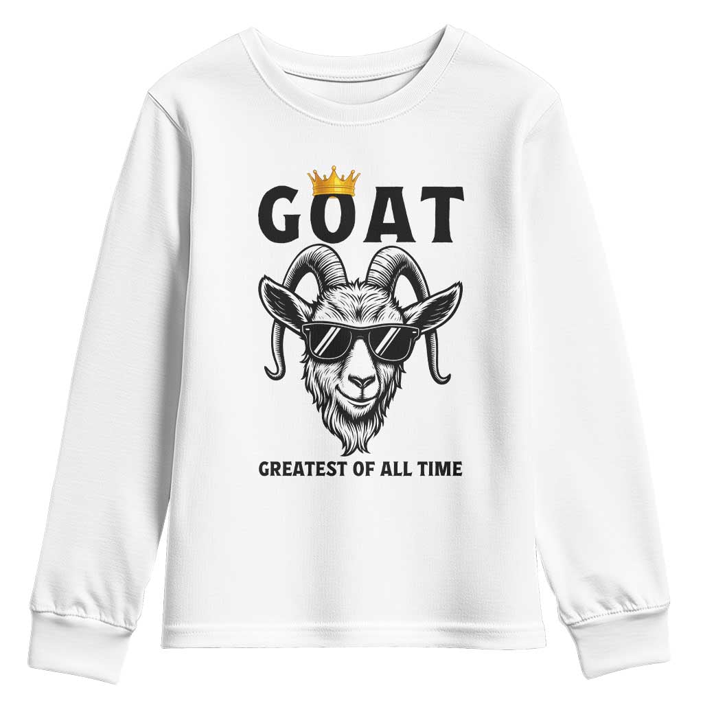Goat Lover Gift Youth Sweatshirt Funny Motivational Quote Be The G O A T - Wonder Print Shop