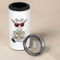 Relax I Have Goat This 4 in 1 Can Cooler Tumbler Funny Goat Lover Gift