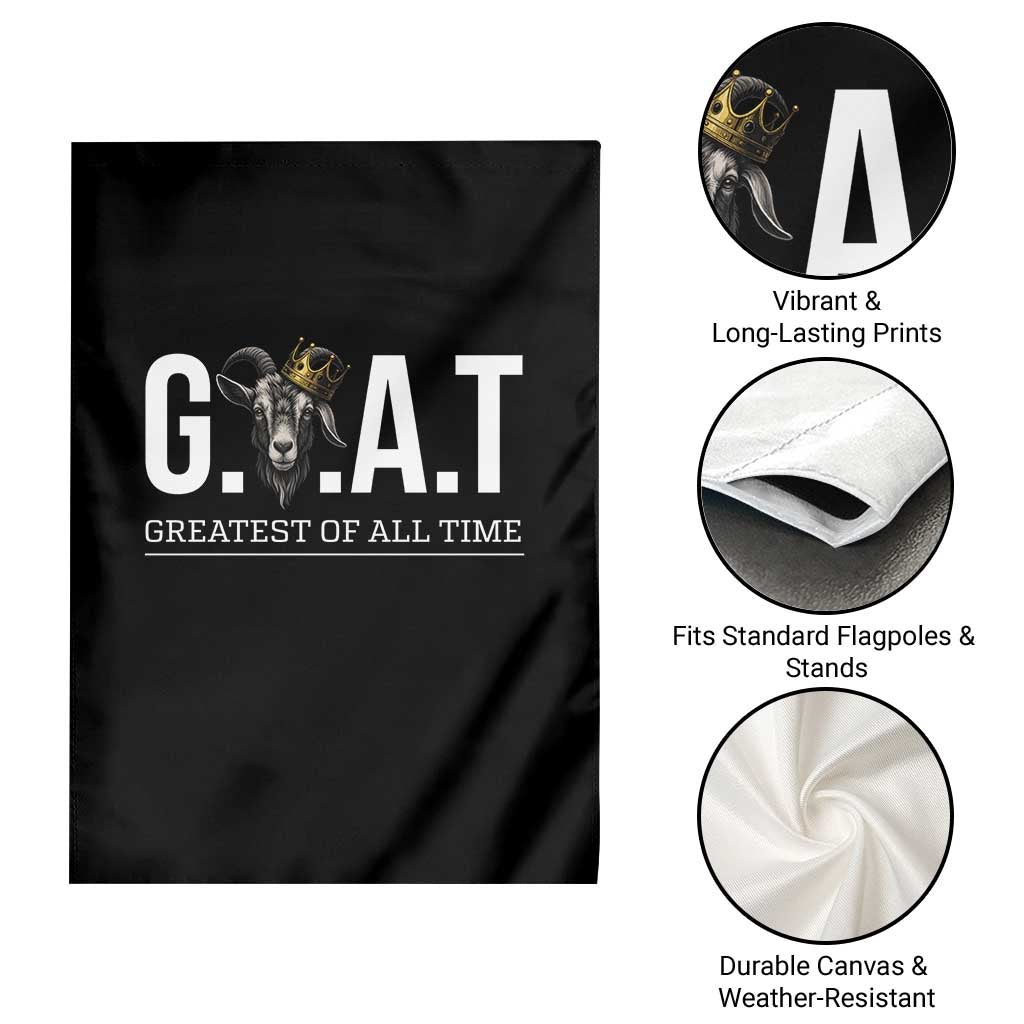 Funny Goat Lover Garden Flag Motivational Quote Crowned G O A T Style - Wonder Print Shop