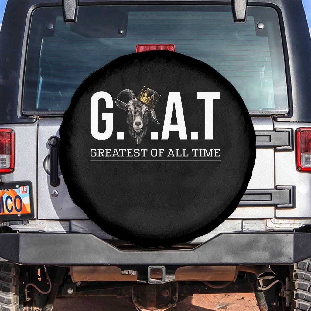 Funny Goat Lover Spare Tire Cover Motivational Quote Crowned G O A T Style - Wonder Print Shop
