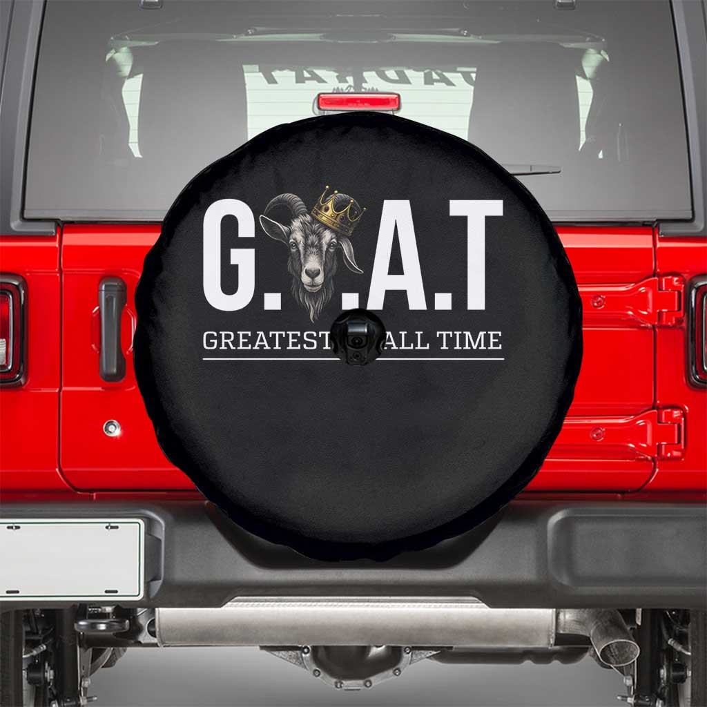 Funny Goat Lover Spare Tire Cover Motivational Quote Crowned G O A T Style - Wonder Print Shop