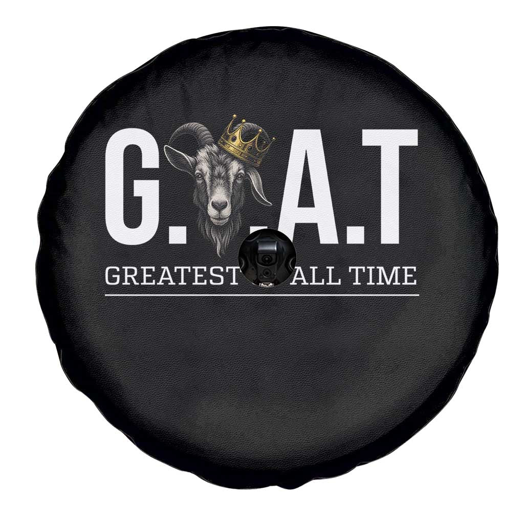 Funny Goat Lover Spare Tire Cover Motivational Quote Crowned G O A T Style - Wonder Print Shop
