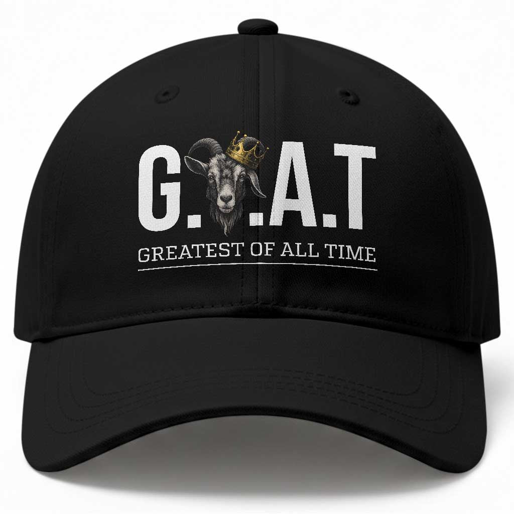 Funny Goat Lover Baseball Cap Motivational Quote Crowned G O A T Style
